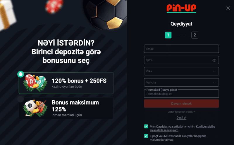 Pin Up Casino Aviator-a qeydiyyat və giriş